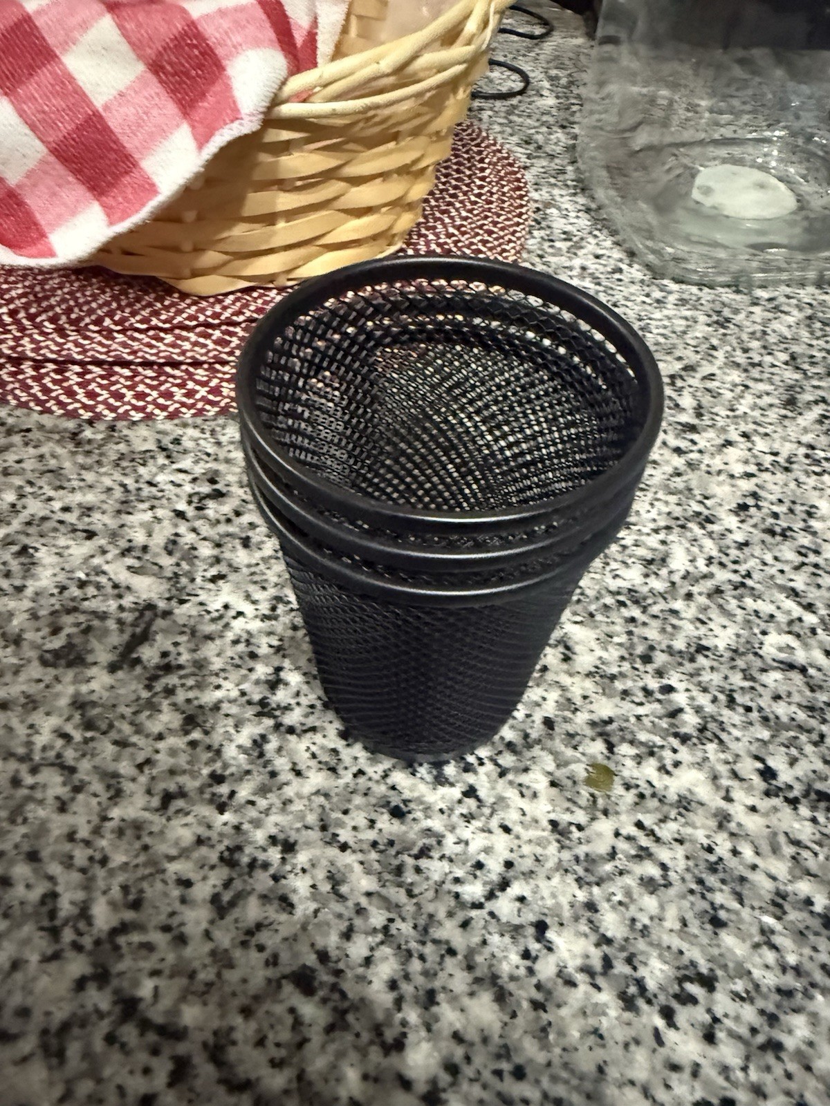 Mesh Pencil Holder Metal Pen Cup Black for Desk 3 Pack
